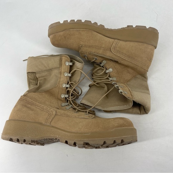 Belleville Mens Size 8 W Desert Tan Steel Toe Military Combat Boots - Picture 4 of 7